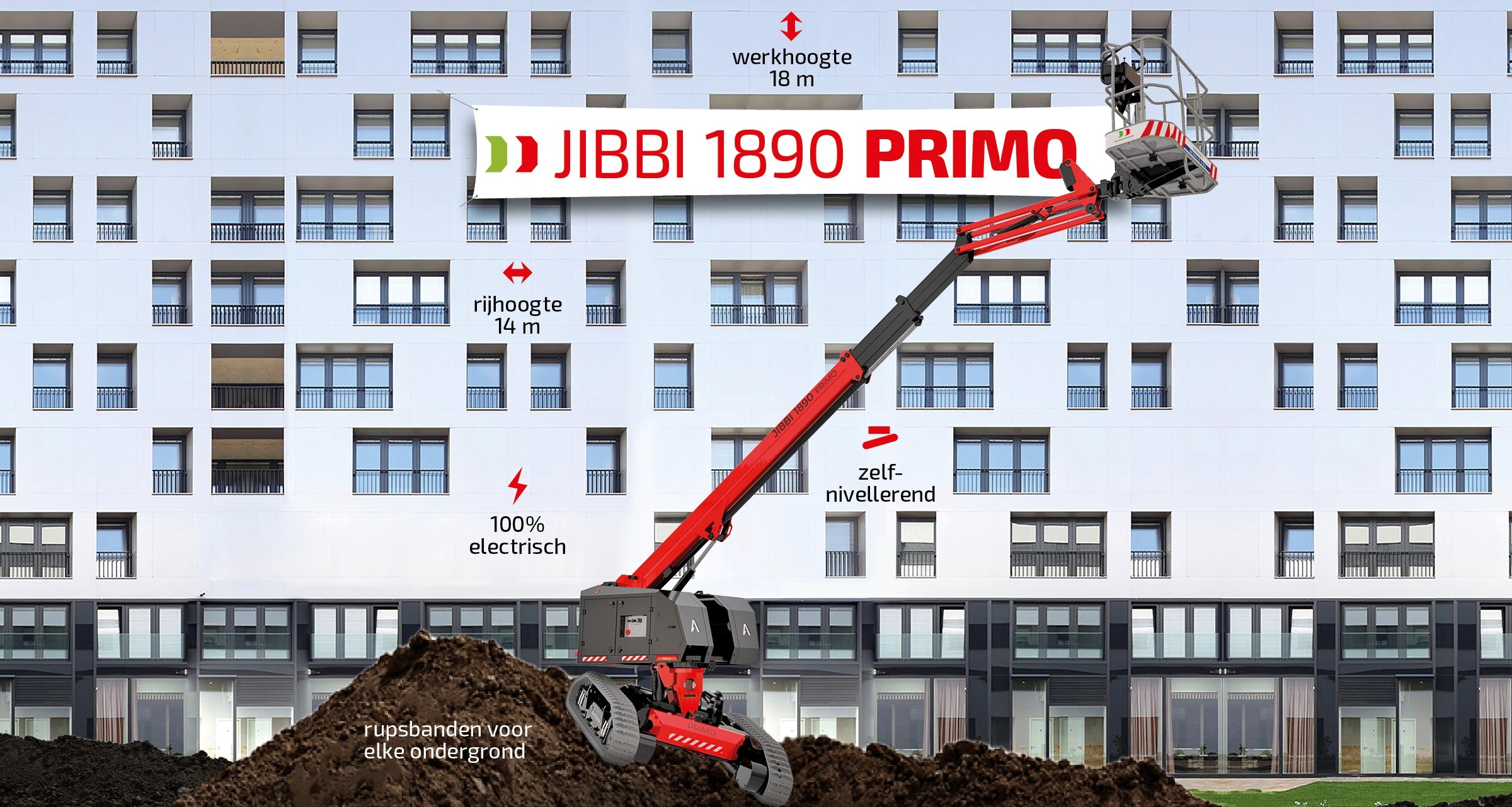Nieuwe elektrische jibbi primo almacrawler