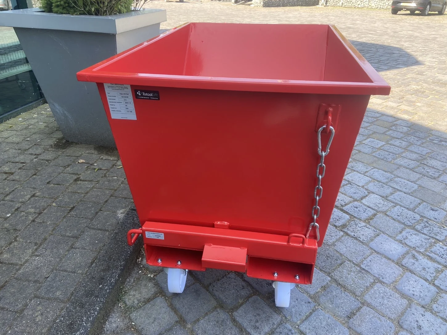 Rode kiepcontainer op wielen - Afbeelding 10