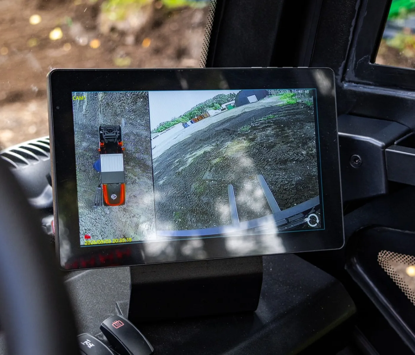 camera scherm display in elektrische heftruck